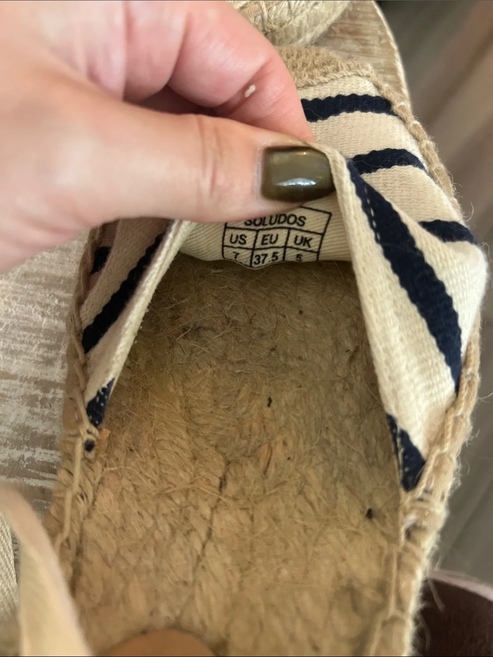 Soludos Navy White Striped Lace-Up Espadrille Flats Ankle Tie —Sz. 7